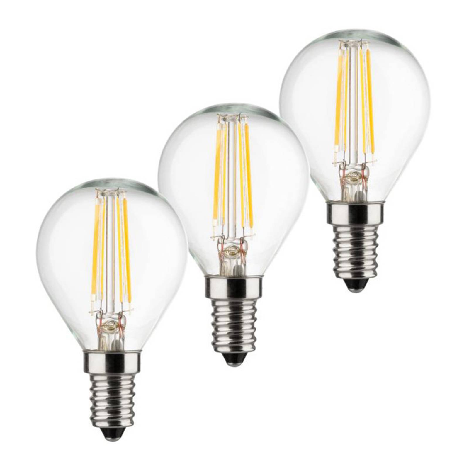 LED-Tropfenlampe E14 4W 2.700K Filament 3er Set von Müller-Licht