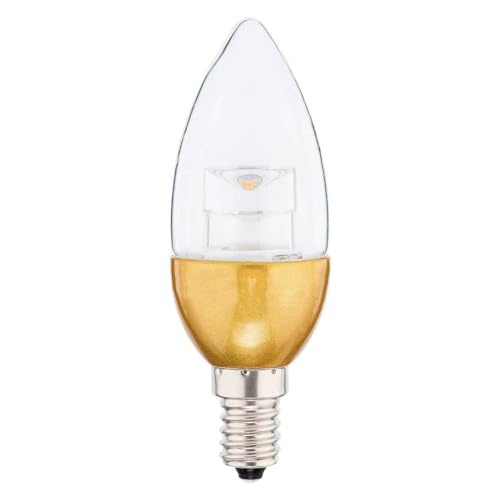 Müller-Licht LED Leuchtmittel Kerze 4,5W = 30W E14 klar goldener Sockel warmweiß 2700K von Müller-Licht