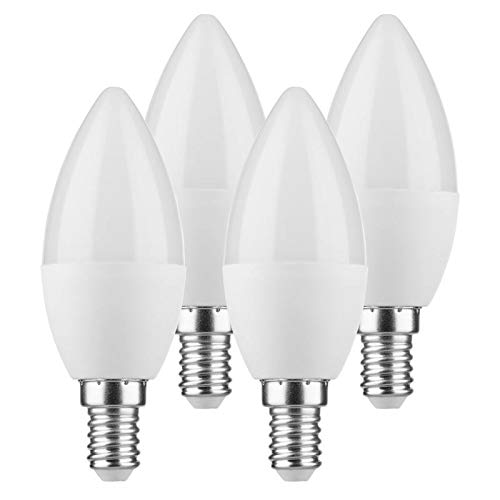 Müller-Licht 4 x LED Leuchtmittel Kerzenform 5,5W = 40W E14 470lm matt warmweiß 2700K von Müller-Licht