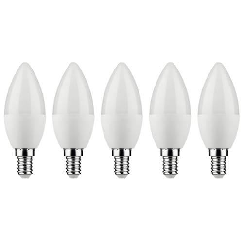 Müller-Licht 5 x LED Leuchtmittel Kerzen 4,9W = 40W E14 matt 470lm warmweiß 2700K 180° von Müller-Licht