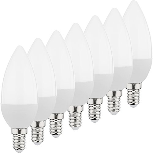 Müller-Licht 7er-Set LED Lampe Kerzenform E14, 5 W ersetzt 40 W, Weiß von Müller-Licht
