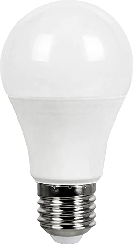 Müller-Licht Essentials LED A58 Lampe Birnenform E27, warmweißes Licht (2700K) für ein gemütliches Ambiente, 9W ersetzt 60W, nicht dimmbar, 25000h Lebensdauer, 401001, Braun/Weiß von Müller-Licht