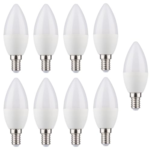 Müller-Licht 9 x LED Leuchtmittel Kerzen 4,9W = 40W E14 matt 470lm warmweiß 2700K 180° von Müller-Licht