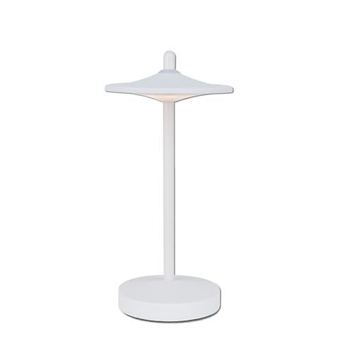 Müller-Licht LED-Tischleuchte Lily White für Innen- und Außenbereich mit integriertem Akku, warmweißes Licht (3000 K), Helligkeit stufenlos dimmen mit Touch-Schalter, IP54 Wasser- und Staubgeschützt von Müller-Licht