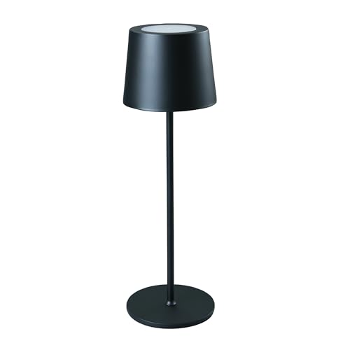Müller-Licht LED-Tischleuchte Rose Black 2in1 für Innen- und Außenbereich, integrierter Akku, verstellbar 35 auf 21,5 cm, warmweißes Licht (2700 K), stufenlos dimmbar, IP54 Wasser- und Staubgeschützt von Müller-Licht