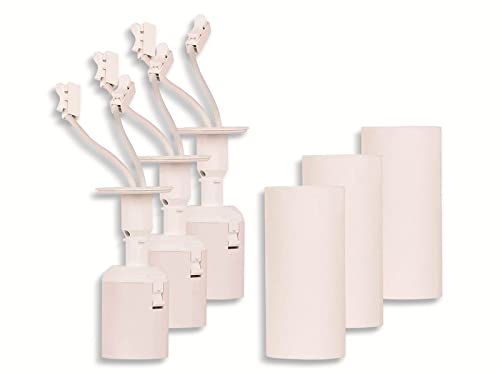 Müller-Licht Renolamp 3er Set Baufassung Renovierungsfassung - Renovierfassung und herkömmliche Lampenfassung in Einem, E27 Fassung, mit Kabel und Lüsterklemmen, Weiß von Müller-Licht