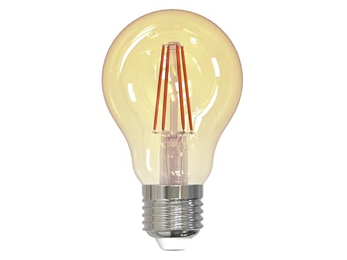 Müller-Licht Retro LED A60 Birnenform Filament E27 gold, 4.5W ersetzt 35W, nostalgisches superwarmweißes Licht (2000K) für ein gemütliches Ambiente, nicht dimmbar von Müller-Licht