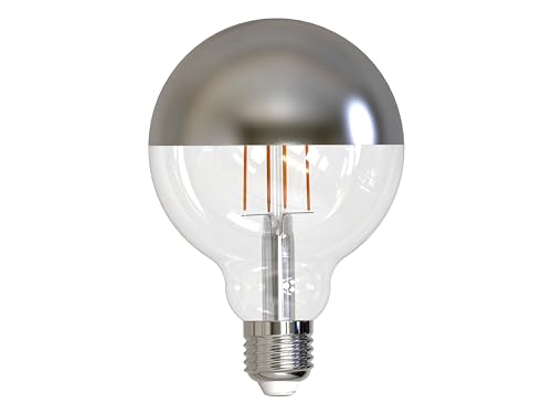 Müller-Licht Retro LED Globeform Filament E27 verspiegelt, 8.5W ersetzt 63W, nostalgisches superwarmweißes Licht (2700K), 850lm, dimmbar, 1 Stück (1er Pack) von Müller-Licht