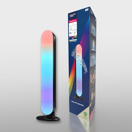 Müller-Licht LED WLAN Tischleuchte, Digital-RGB-Technologie und weißveränderlich,mit Musiksensor, per TUYA App steuerbar oder Fernbedienung (inkl.) von Müller-Licht