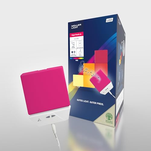 Müller-Licht Magic Panel LED Wand- und Deckenleuchten mit WLAN, 6 quadratische RGB mit music sensor, steuerbar per TUYA App, individuelle Montage von Müller-Licht