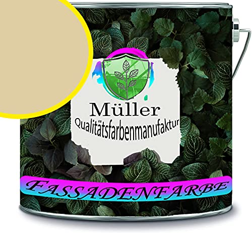 Fassadenfarbe mit Lotuseffekt hochwertige Silikonharzfarbe Sockelfarbe RAL 1014 Elfenbein // Müller Qualitätsfarbenmanufaktur von Müller Qualitätsfarbenmanufaktur