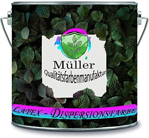 Müller Qualitätsfarbe Latexfarbe Dispersionsfarbe strapazierfähige abwaschbare Wandfarbe in vielen exklusiven Farbtönen (2 l, Baby Blau) von Müller Qualitätsfarbenmanufaktur