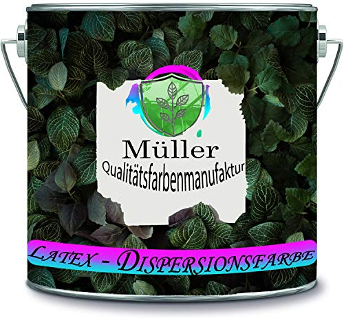 Müller Qualitätsfarbe Latexfarbe Dispersionsfarbe strapazierfähige abwaschbare Wandfarbe in vielen exklusiven Farbtönen (2 l, Beige) von Müller Qualitätsfarbenmanufaktur