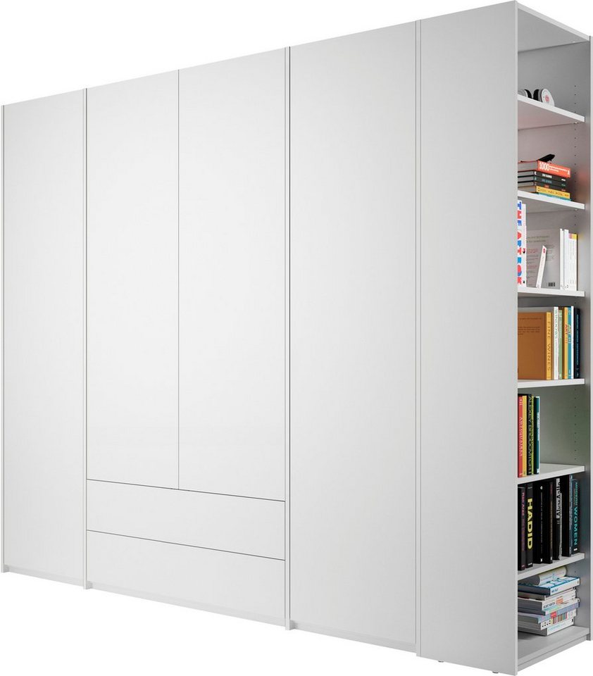 Müller SMALL LIVING Drehtürenschrank Modular Plus Variante 5 2 geräumige Schubladen, Anbauregal rechts oder links montierbar von Müller SMALL LIVING