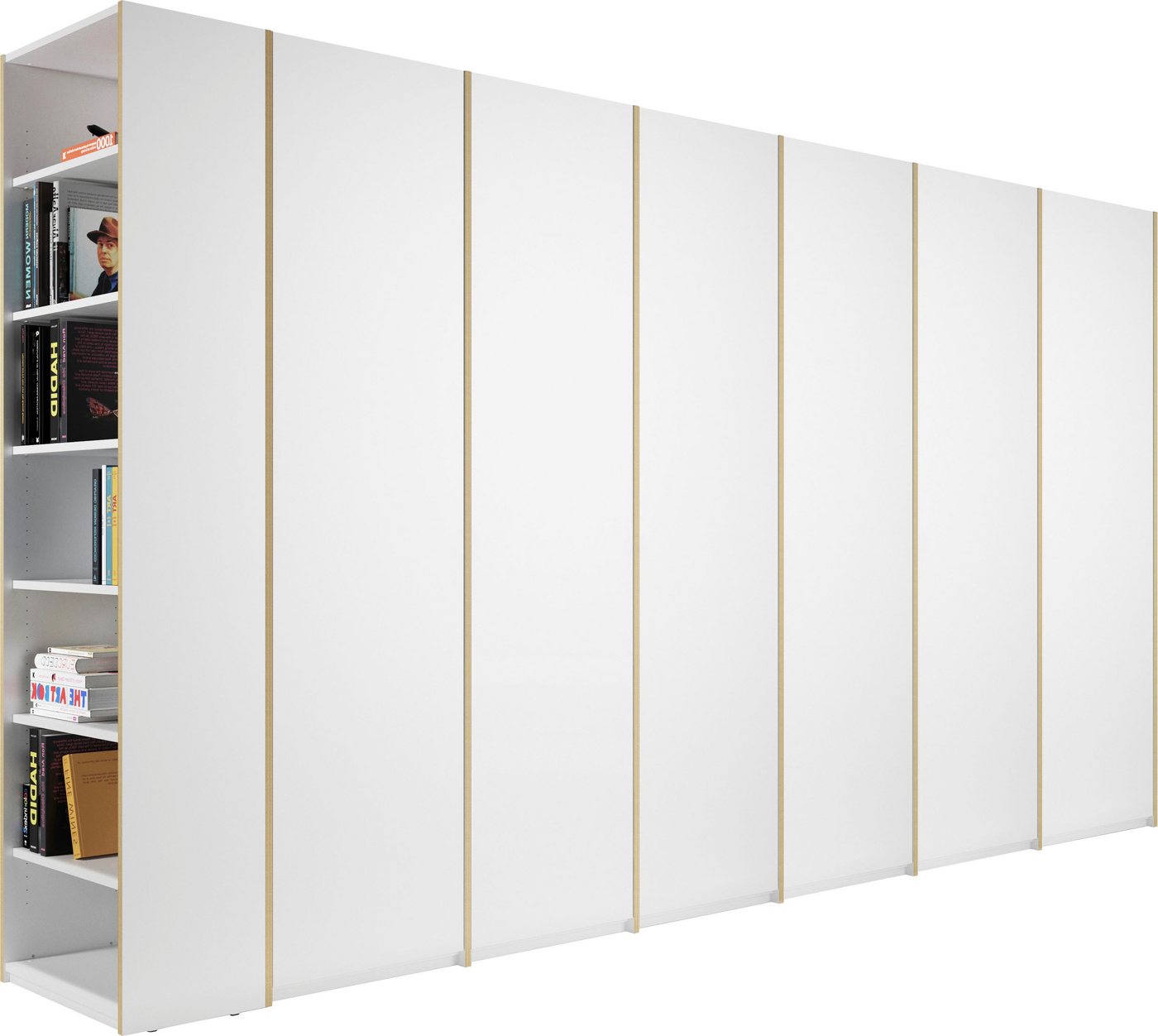 Müller SMALL LIVING Drehtürenschrank Modular Plus Variante 7 mit fünf Anbauelementen, links oder rechts montierbarem Seitenregal von Müller SMALL LIVING