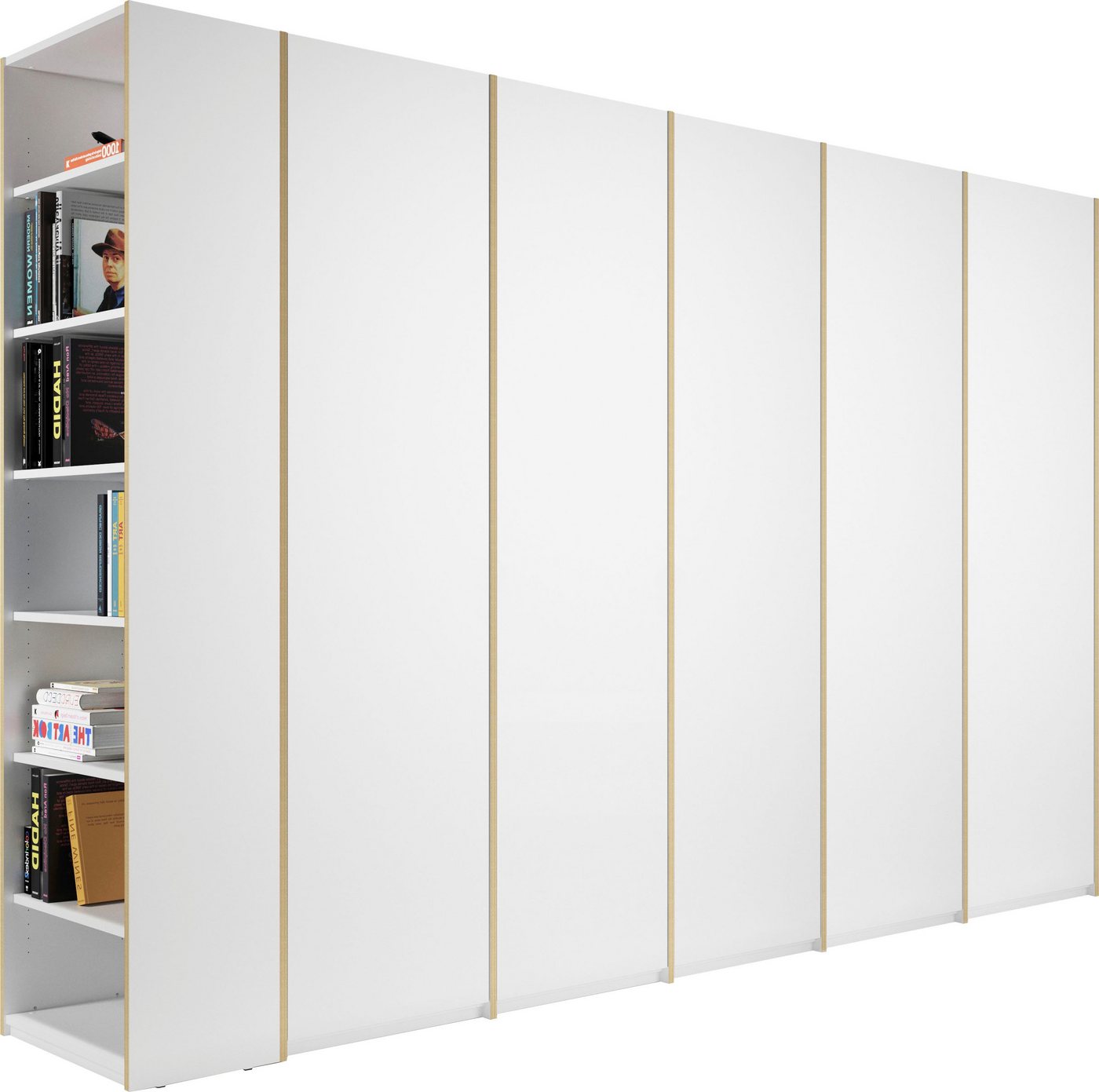 Müller SMALL LIVING Drehtürenschrank Modular Plus Variante 7 mit vier Anbauelementen, links oder rechts montierbarem Seitenregal von Müller SMALL LIVING