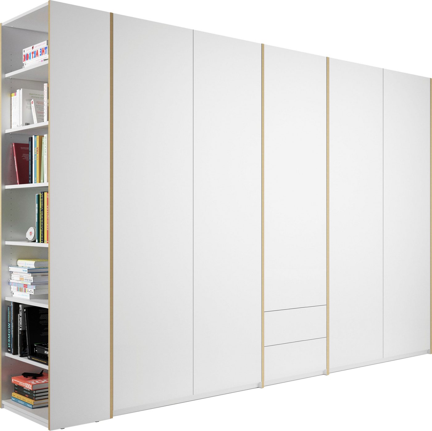 Müller SMALL LIVING Drehtürenschrank Modular Plus Variante 9 zwei Schubladen im Mittelelement, Anbauregal rechts oder links von Müller SMALL LIVING