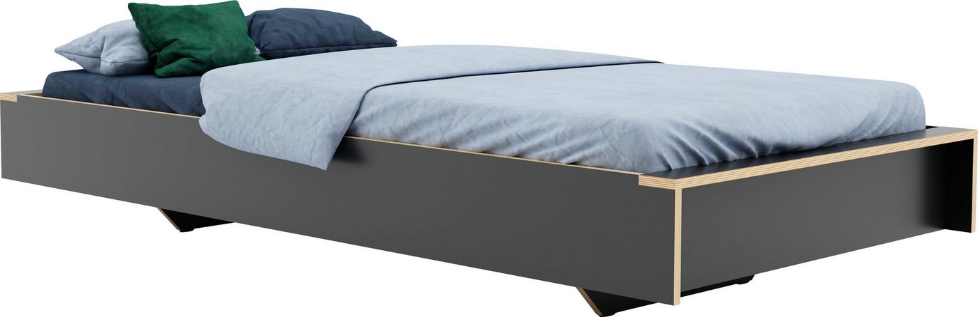 Müller SMALL LIVING Einzelbett FLAI HIGH, Überlänge Liegefläche 210 cm, Komfort Höhe 40 cm ohne Kopfteil von Müller SMALL LIVING