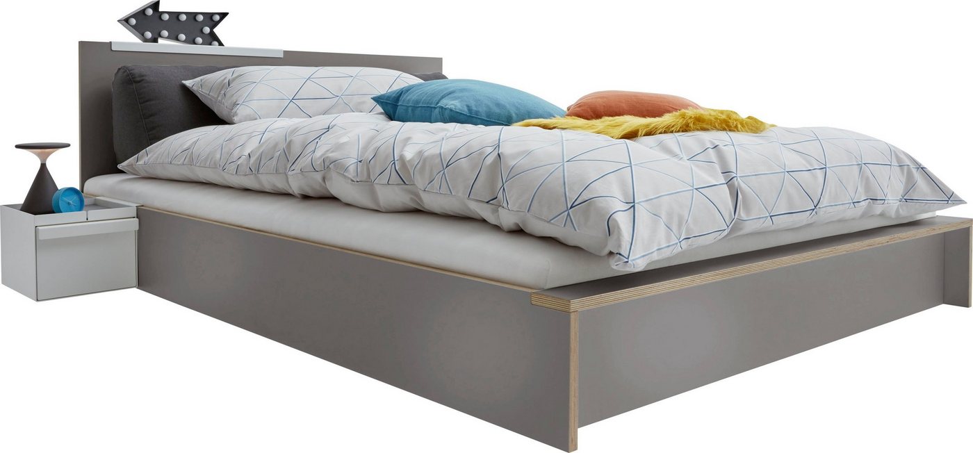 Müller SMALL LIVING Einzelbett FLAI HIGH, Überlänge Liegefläche 220 cm, Komfort Höhe 40 cm ohne Kopfteil von Müller SMALL LIVING