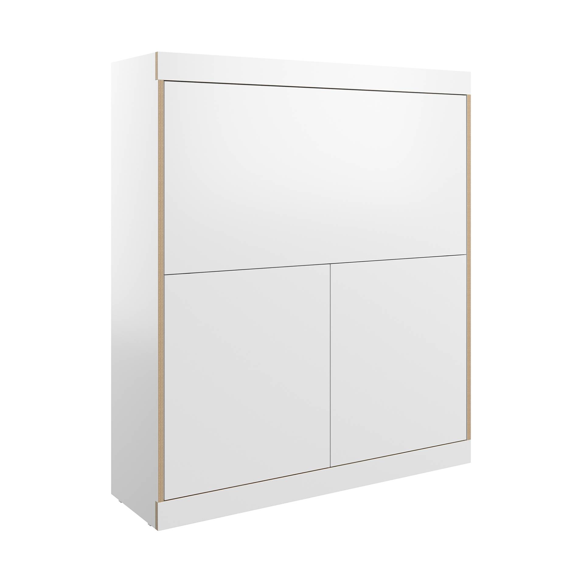 Müller Möbelwerkstätten - Flai Home-Office Sekretär Pinnwand 118x36x136,3cm - weiß/BxHxT 118x136,3x36cm/Rückwand Pinnwand/eingebaute LED Beleuchtung m von Müller Möbelwerkstätten