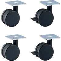 Müller Small Living - Vertiko Rollen, schwarz (4er Set) von Müller Small Living