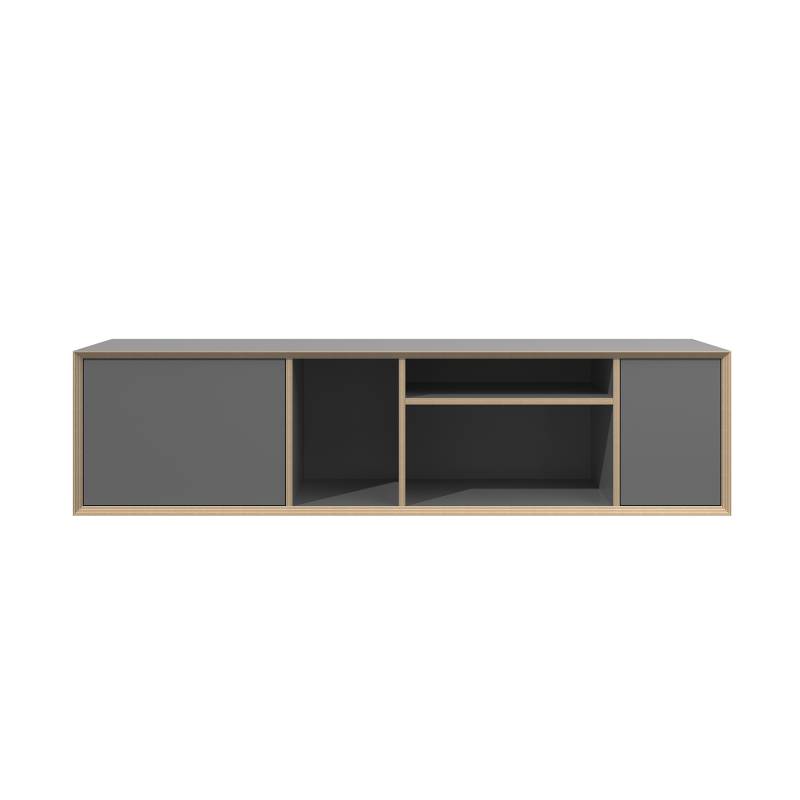 Müller Möbelwerkstätten - Vertiko Wide One Sideboard - anthrazit/beschichtet/BxHxT 148x37x35cm/große Tür links/kleine Tür rechts von Müller Möbelwerkstätten