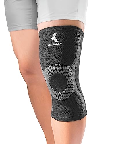 Mueller Premium Knit Support with Gel Pad, unterstützende Kniebandage, schwarz, Gr. S/M von Mueller