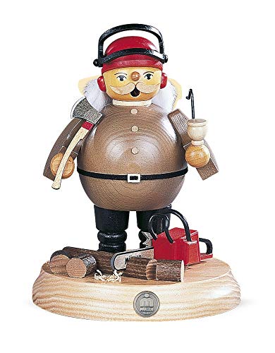 Mueller Räuchermann Baumfäller mit Motorsäge auf Sockel, 18 cm hoch, original Erzgebirge Seiffen Mueller Räuchermann Baumfäller mit Motorsäge auf Sockel, 18 cm hoch, original Erzgebirge Seiffen von Müller