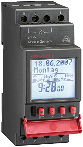 Mueller SC28.21 pro4, 230V, 50-60Hz Hutschienen-Zeitschaltuhr digital 230 V/AC 16 A/250V von Müller