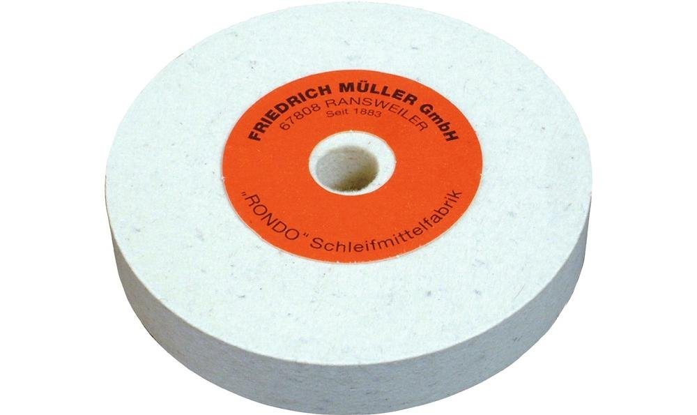 Müller Schleifbockscheibe Filzpolierscheibe Ø125xB20x20mm Wollfilz von Müller