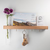 Bilderleiste Personalisierbar - Wandregal Holz Schlüsselbrett Ablage Eiche Organizer Wandvase Wanddekor Deko Schlüsselhalter von MuenchenerDesignTrio