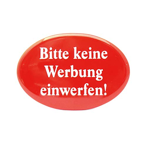 Email-Schild - Bitte Keine Werbung einwerfen! - in rot - 6 x 4 cm - zum Aufkleben - Emailleschild von Münder Email