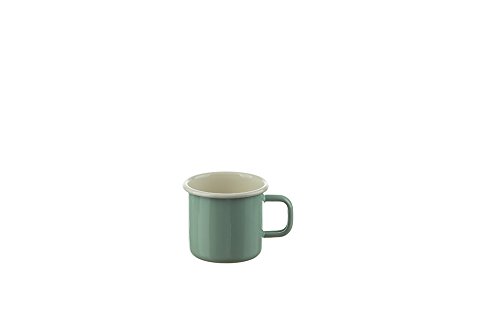 Münder Emaille - Becher, Henkelbecher, Tasse - nostalgisch - Farbe: Mint - Höhe: 8 cm von Münder Email