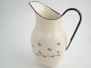 Münder Email - Wasserkanne/Wasserkrug/Krug - / Kanne - 2,5Ltr. - Blümchen - Emaille von Münder