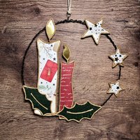Fenster-Drahthänger Weihnachtskerzen Aus Papier Und Papierdraht von MuerrischeMoewe