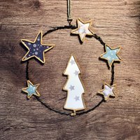 Fenster-Drahthänger Weihnachtstanne Aus Papier Und Papierdraht von MuerrischeMoewe