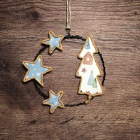 Mini-Fenster-Drahthänger Weihnachtstanne Aus Papier Und Papierdraht von MuerrischeMoewe