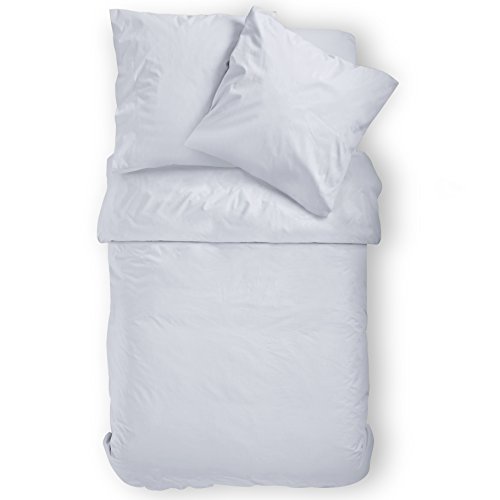 2-teilige **MÜSKAAN** Renforcé Bettwäsche 135x200 UNI Farbe (Weiß) von Müskaan