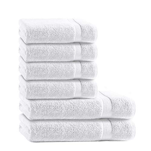 Müskaan 6-TLG Premium Frottee Handtücher Duschtücher Set 100% Baumwolle Weiß von Müskaan