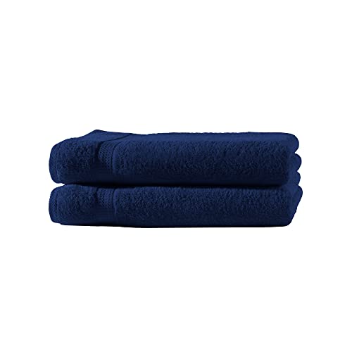 Müskaan® Handtuch Set - Frottierserie Elegance in 15 Farben und 4 Größen 500 g/m² Markenqualität (Marineblau, 2 Duschtücher 70x140 cm) von Müskaan