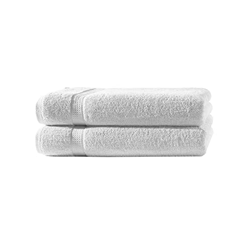Müskaan® Handtuch Set - Frottierserie Elegance in 15 Farben und 4 Größen 500 g/m² Markenqualität (Weiß, 2 Duschtücher 70x140 cm) von Müskaan