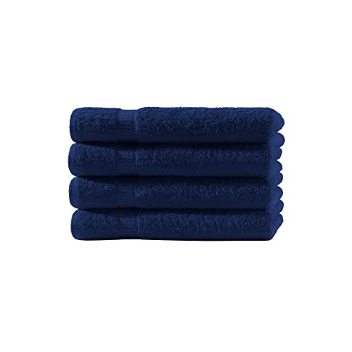 Müskaan® 4er Handtuch Set Marineblau, 100% Baumwolle, 50x100cm, 500g/m² – Öko-Tex, Frottee Handtücher Set Baumwolle, Handtucherset 50x100cm, Handtuchset Blau für Bad, 60°C waschbar, Frotteetücher von Müskaan