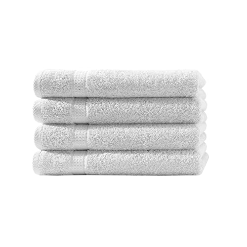 Müskaan® 4er Handtuch Set Weiß, 100% Baumwolle, 50x100cm, 500g/m² – Öko-Tex, Frottee Handtücher Set Baumwolle, Handtucherset 50x100cm, Handtuchset Weiß für Bad, 60°C waschbar, Frotteetücher von Müskaan