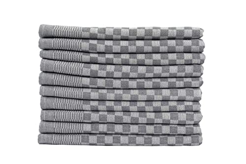 Müskaan 10er Set Geschirrtücher 100% Baumwolle 50x70 cm Grau 210 g/m² | Küchenhandtücher für Abtrocknen, Grubentücher zum Putzen, Fusselfrei Geschirrhandtücher, Küchentücher saugstark, Geschirrtuch von Müskaan