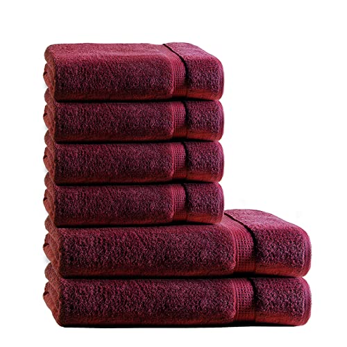 Müskaan 6-TLG Premium Frottee Handtücher Duschtücher Set 100% Baumwolle Bordeaux von Müskaan