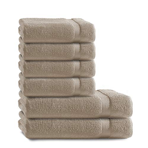 Müskaan 6-TLG Premium Frottee Handtücher Duschtücher Set 100% Baumwolle Beige Müskaan 6-TLG Premium Frottee Handtücher Duschtücher Set 100% Baumwolle Beige von Müskaan