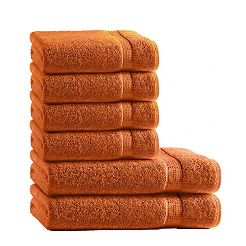 Müskaan 6-TLG Premium Frottee Handtücher Duschtücher Set 100% Baumwolle Terra von Müskaan