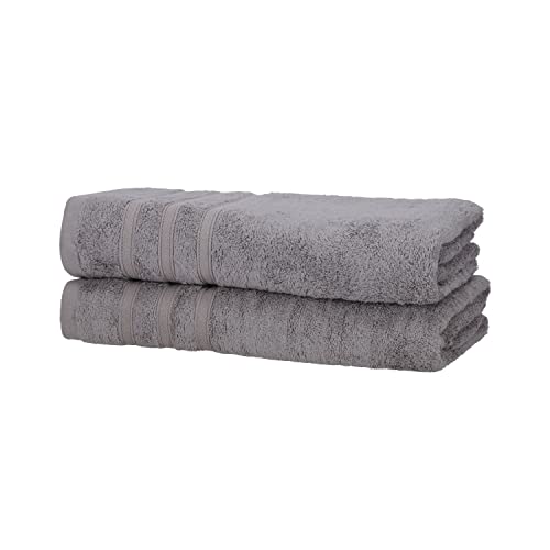 Müskaan Bambus Handtücher Set 2 Duschtücher 70x140 - Samtweich und Saugstark - 50% Bambus 50% Baumwolle - Oeko-Tex 100 Zertifiziert - Kiesel von Müskaan