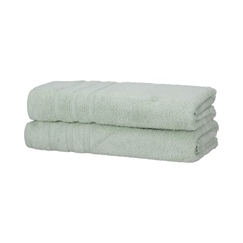 Müskaan Bambus Handtücher Set 2 Duschtücher 70x140 - Samtweich und Saugstark - 50% Bambus 50% Baumwolle - Oeko-Tex 100 Zertifiziert - eukalyptus von Müskaan