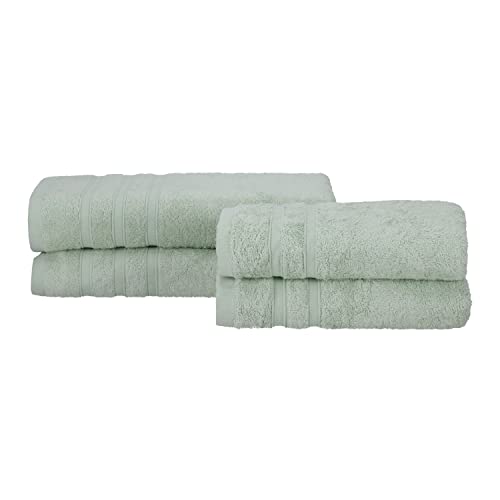 Müskaan® 4er Bambus Handtuch Set Eukalyptus, 50% Baumwolle & 50% Bambus, 450g/m² – 2X Duschtuch 70x140cm & 2X Handtuch 50x100cm – Öko-Tex, Handtücher Set Baumwolle, Handtuchset Grün, 60°C waschbar von Müskaan